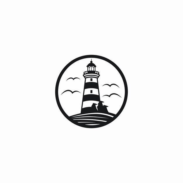 Lighthouse logo design vector illustration