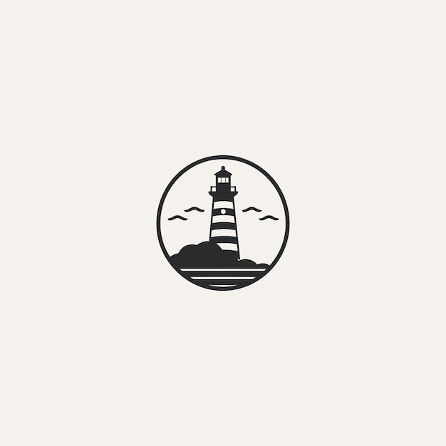 Vector lighthouse logo design vector illustration