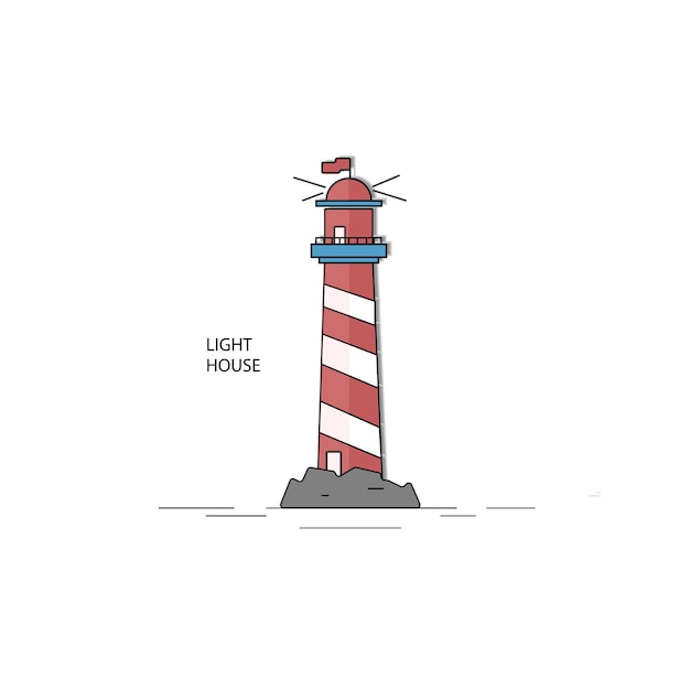 Lighthouse Logo  flat design style background vector wallpaper texture