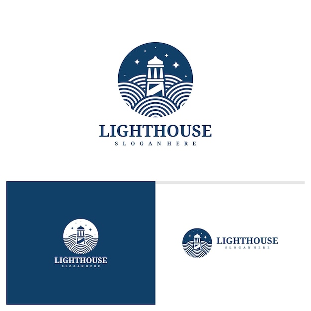 Шаблон логотипа маяка Creative Lighthouse вектор дизайна логотипа