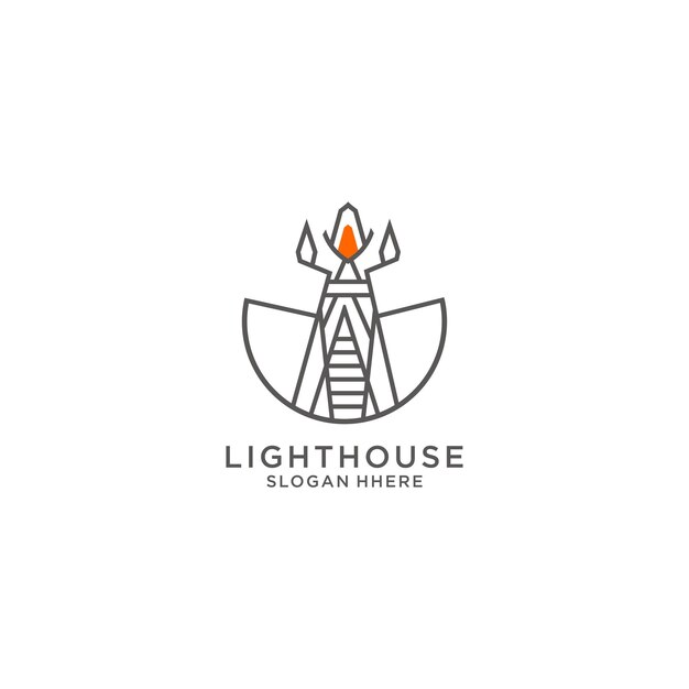 Lighthouse logo template design. Vector illustration.