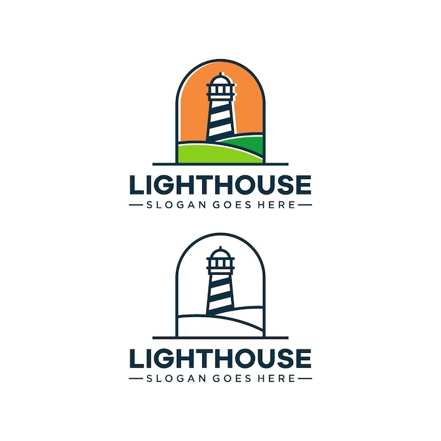 Вектор Дизайн логотипа маяка