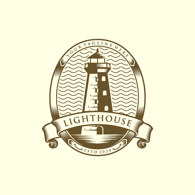 Vector lighthouse logo  template illustration