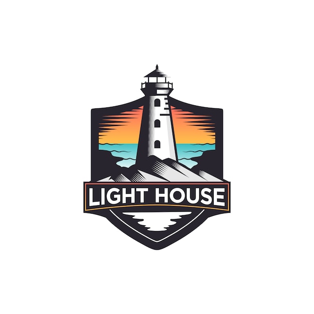 Vector lighthouse logo  template illustration