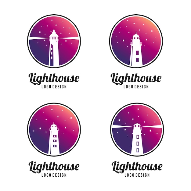 Lighthouse logo template set