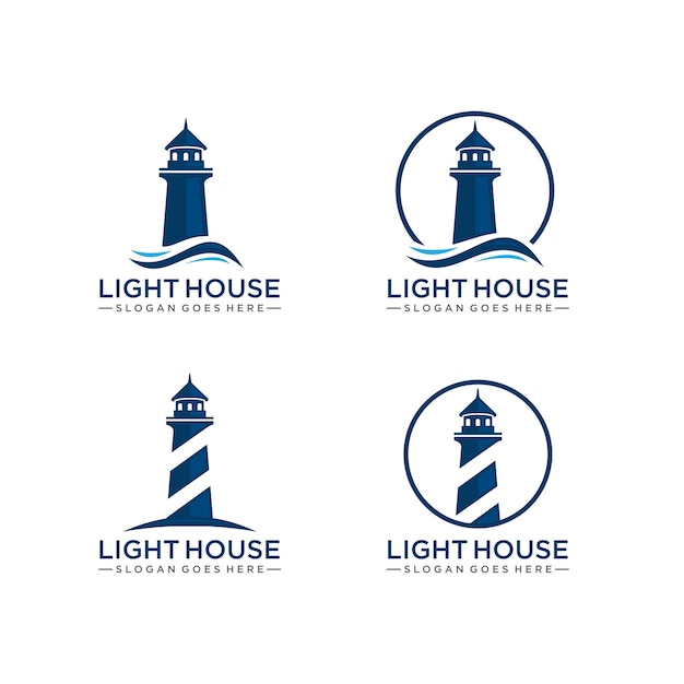 Vector lighthouse logo template