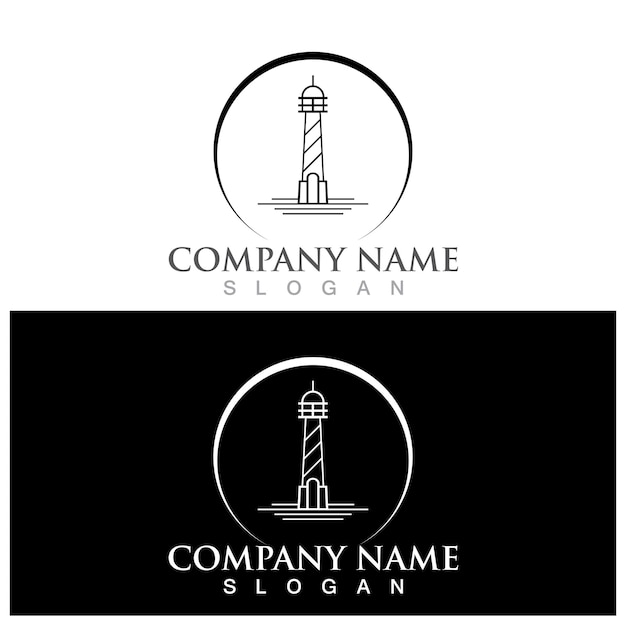 Lighthouse logo and vector template