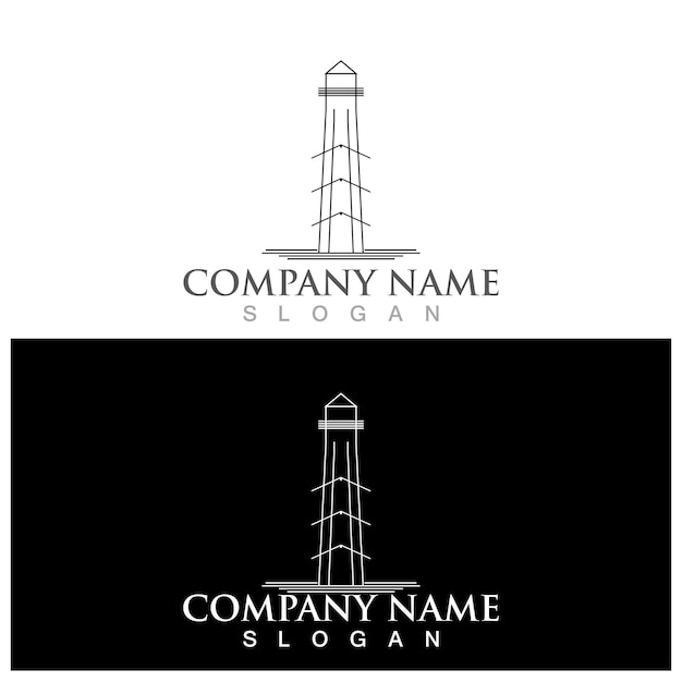 Lighthouse logo and vector template