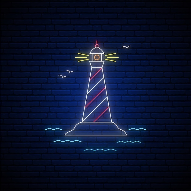 Insegna al neon del faro.