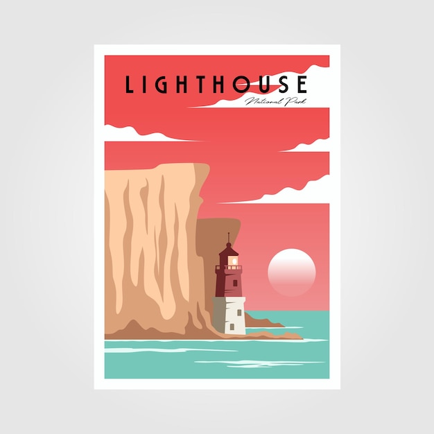 Lighthouse and sea poster