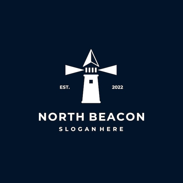 벡터 등대 탐조등 비콘 타워 섬 해변 해안 북쪽 나침반 화살표 위쪽 로고 디자인