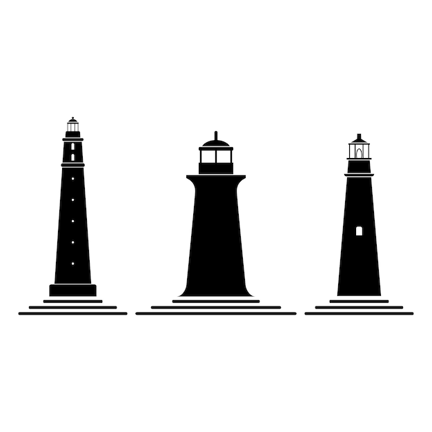 Vector lighthouse silhouette vector illustration