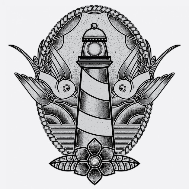 Tattoo Lighthouse Images Browse 1635 Stock Photos  Vectors Free Download  with Trial  Shutterstock