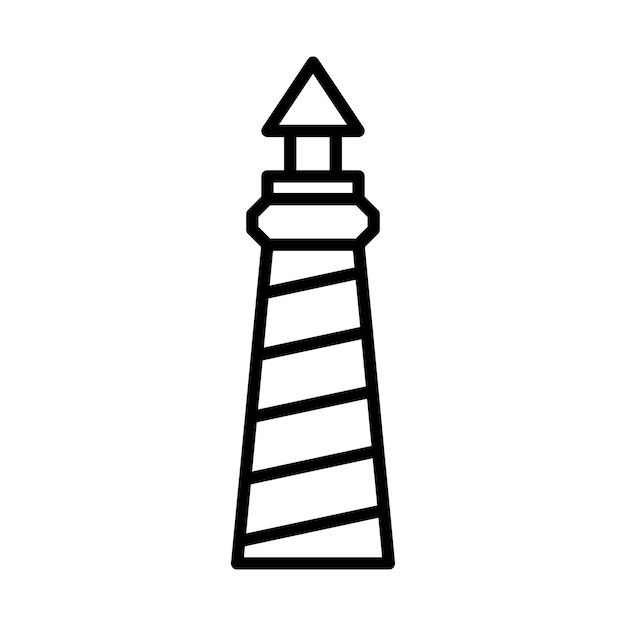 lighthouse tower icon in line