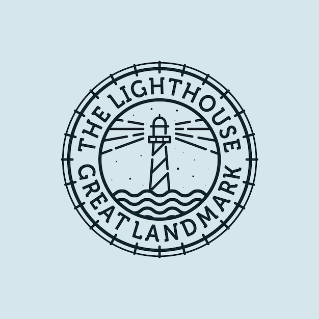 Lighthouse Vector Illustration Logo Design Lighthouse or Beacon Premium Logo Design Ocean Beacon and Lighthouse Logo Concept Inspiration Modern and Minimalist Nautical Logo Concept