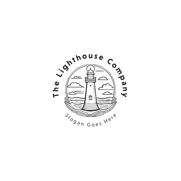 Lighthouse vector logo design