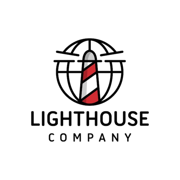 Lighthouse world logo design