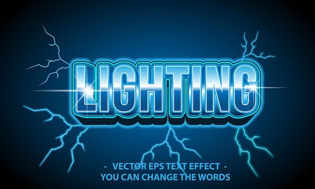 Lighting text with effect illustration