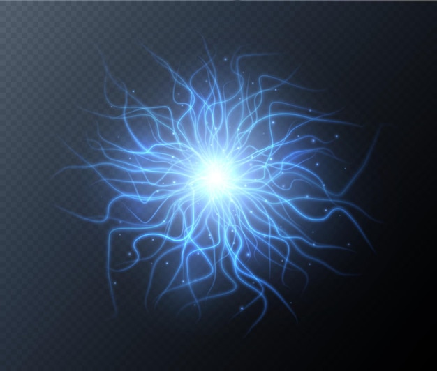Premium Vector | Lightning ball realistic electric flash energy burst
