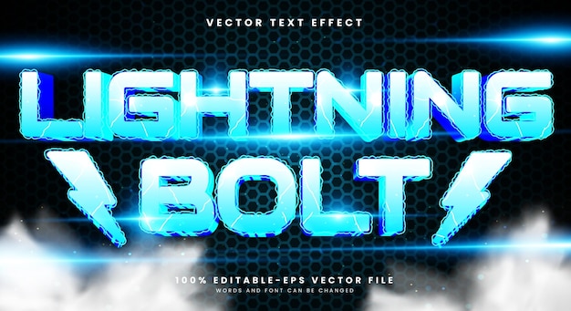 Lightning Bolt 3D редактируемый текстовый эффект Шаблон с электрической темой синего текстового стиля