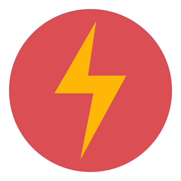 Vector lightning bolt in circle icon flat illustration of lightning bolt in circle vector icon for web design