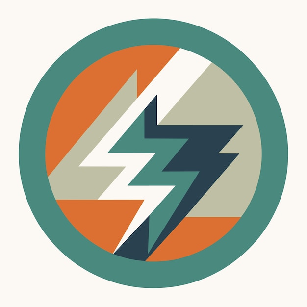 a lightning bolt depicted within a circular shape with a zigzag pattern simple circle with zigzag pattern denoting sustainable power