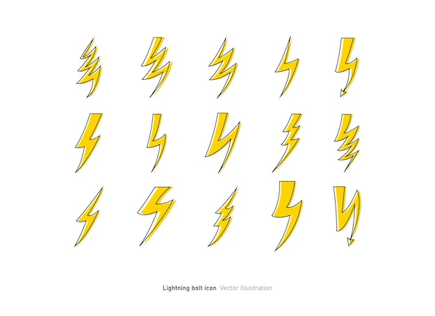 Vector lightning bolt icons design vector illustration