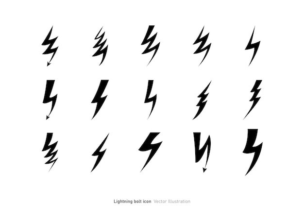 Vector lightning bolt icons design vector illustration