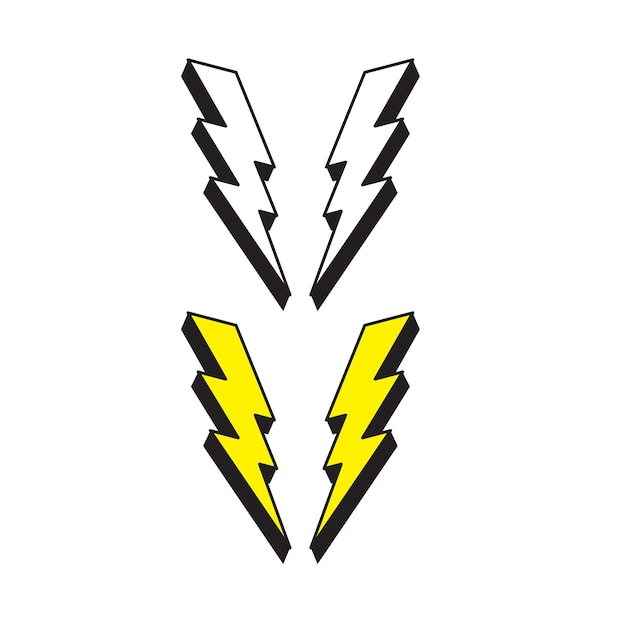 Vector lightning bolt icons with grunge texture isolated on white background vintage flash symbol thunder