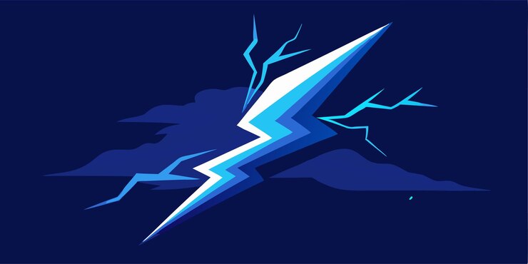 वेक्टर a lightning bolt is seen in an illustration of a lightning bolt