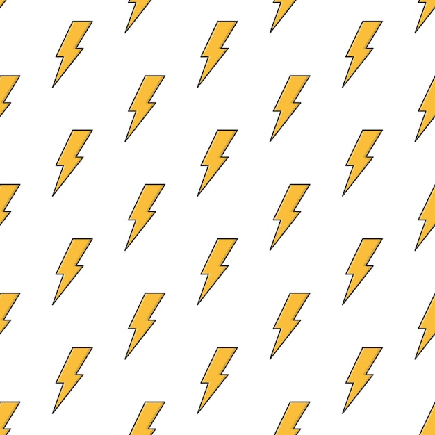 Lightning bolt seamless pattern on a white background. thunderbolt theme vector illustration