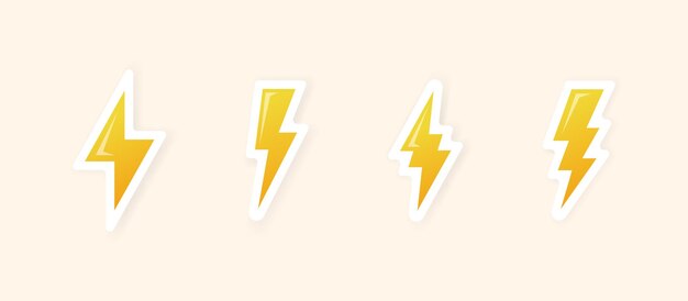 Vector lightning bolt signs yellow lightning bolt stickers vector scalable graphics