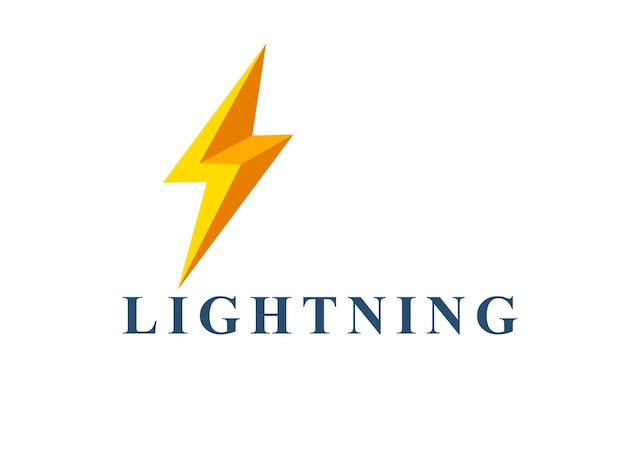 Lightning bolt yellow vector simple flat sign isolated on white, energy or brainstorming concept, bright idea.