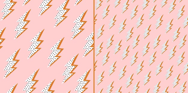 Lightning bolts seamless pattern illustration with pink background design