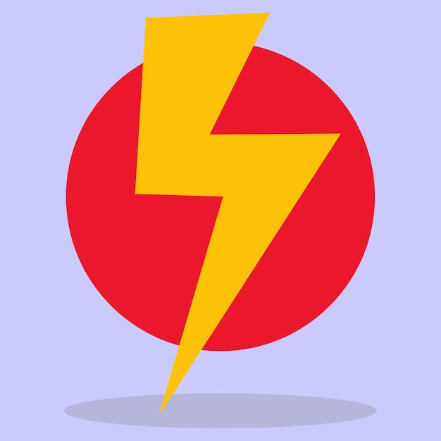 Lightning in a circle, a design element of the vector logo of electricity. A symbol of the energy and electricity of thunder. Power is fast speed.