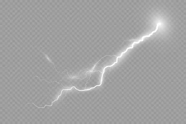 Lightning effect, thunderstorm, light effect. Electricity.