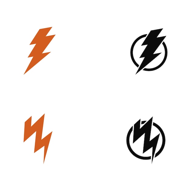 Lightning electric power vector logo design element Energy and thunder electricity symbol