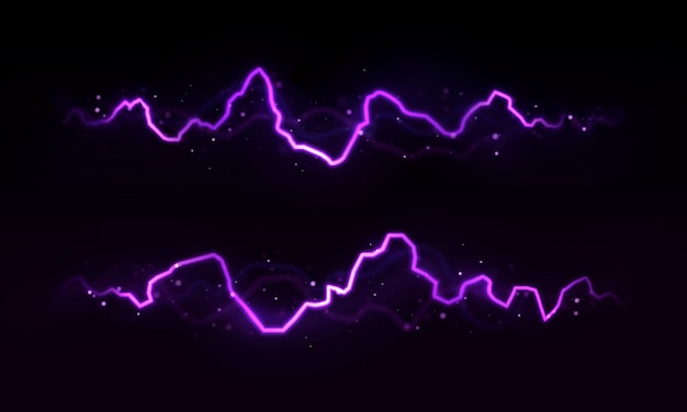 Vector lightning flash effect. realistic electric lightning, abstract thunderstorm.