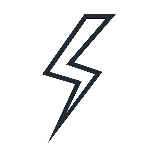 Vector lightning icon isolated on white background line style