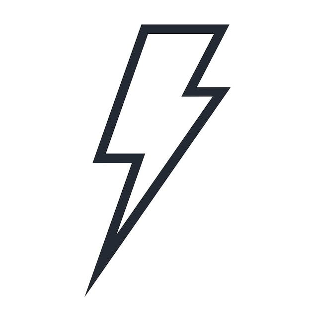 Vector lightning icon isolated on white background