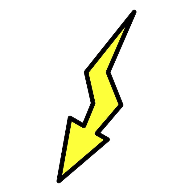 Lightning icon outline lightning vector icon color flat isolated