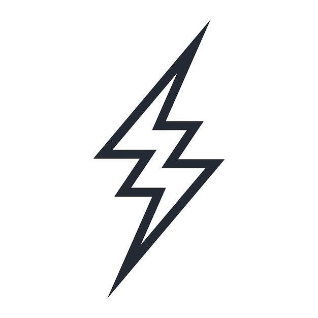 Vector lightning icon vector isolated on white