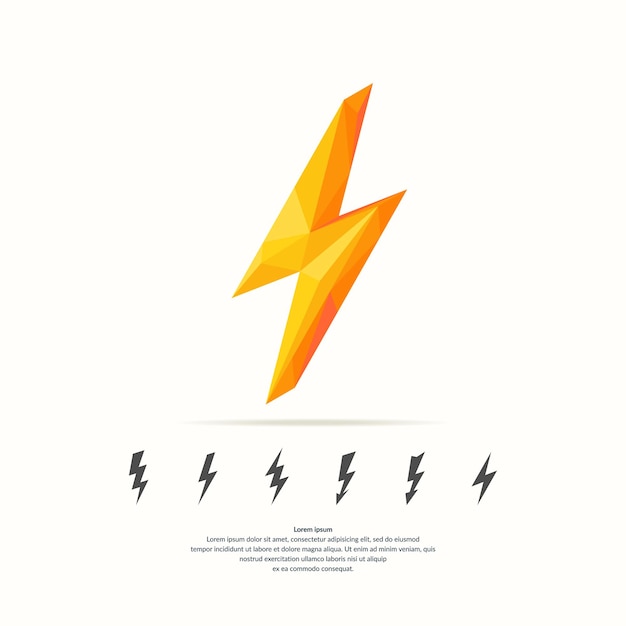 Lightning icons set design isolated