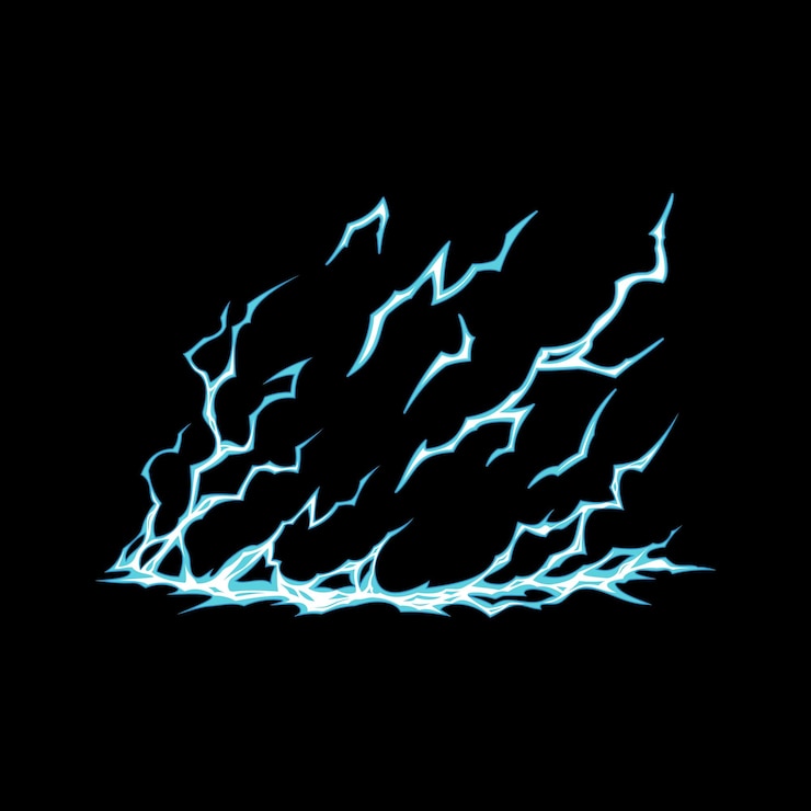 Vector lightning impact energy effect cartoon 07