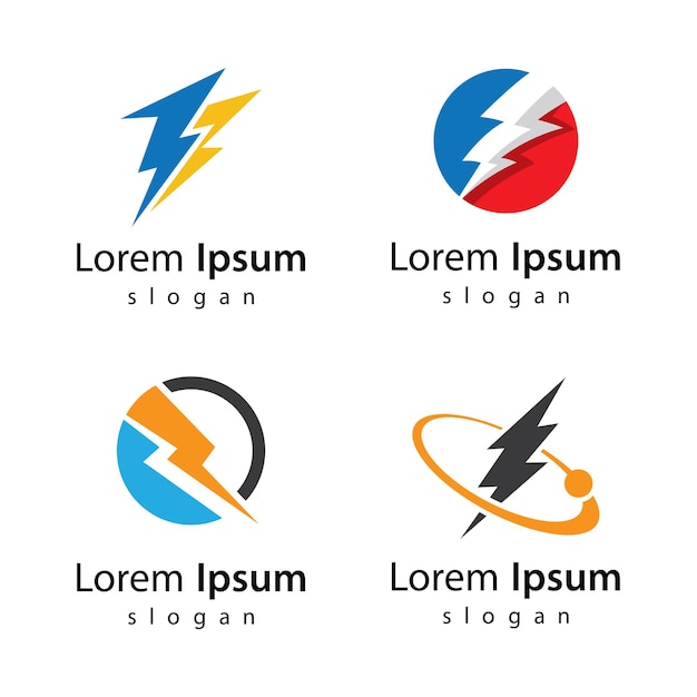 Дизайн иллюстрации логотипов молнии