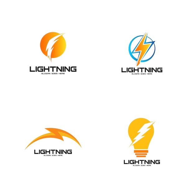 Lightning logo set