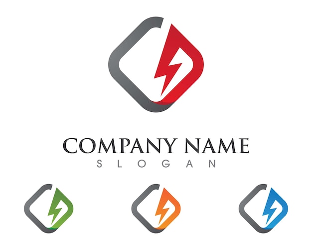 Lightning logo template vector icon illustration design