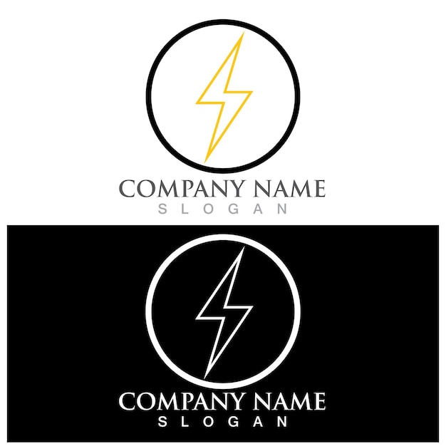 Lightning logo and vector template