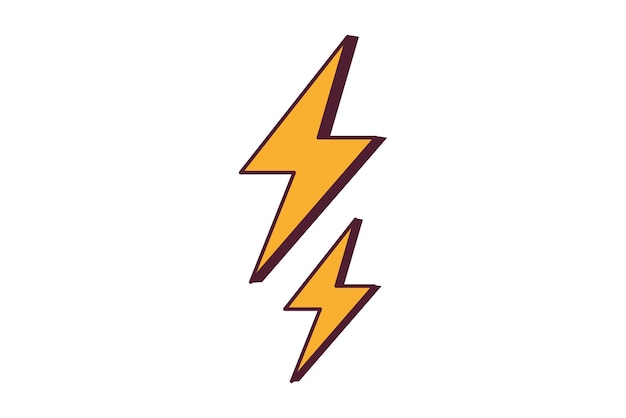 Lightning Retro Flat Sticker Ontwerp