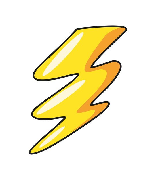 Vector lightning retro and nostalgic icon isolated